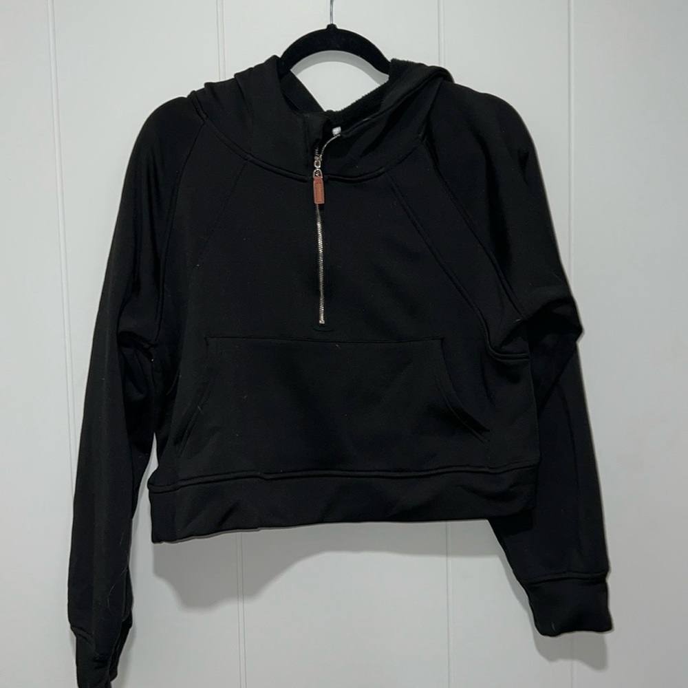 Black quarter zip hoodie